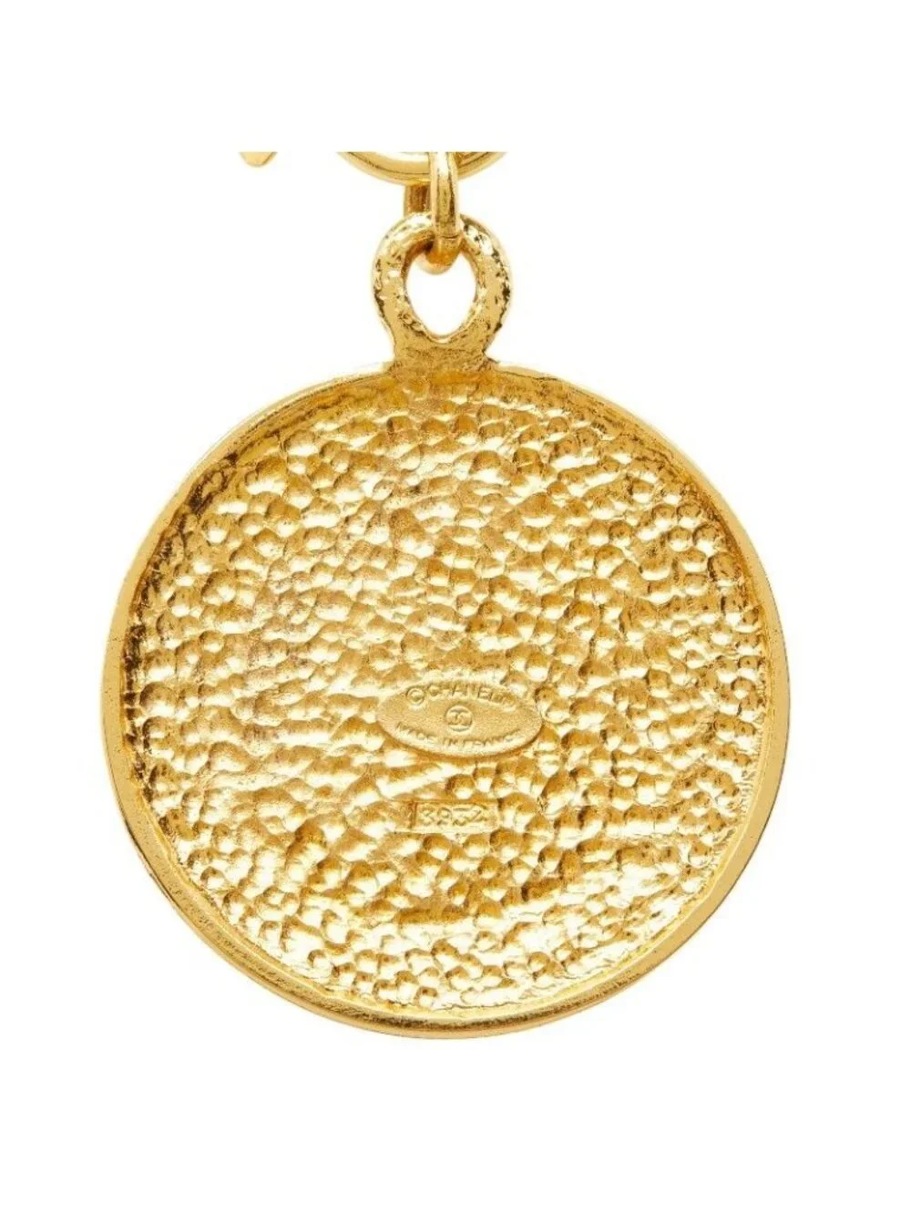 Chanel CC Logo Round Necklace Gold Plated